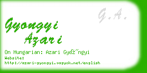 gyongyi azari business card